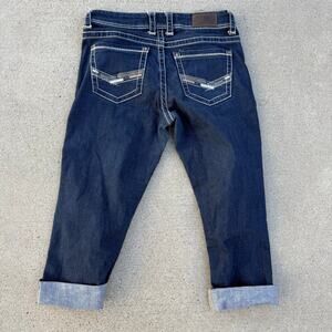 Buckle BKE Dakota Dark Blue Crop Capri Jeans Size 29 Style ABK145